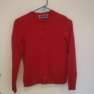 Holiday Red Quiet Luxury Karen Scott Classic Cardigan